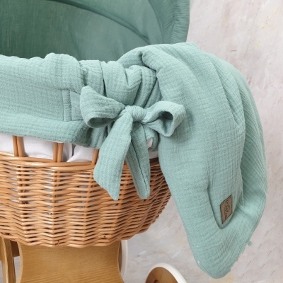 Cesta de Moisés ANNABELL de Vime NATURAL com Roupa de Berço