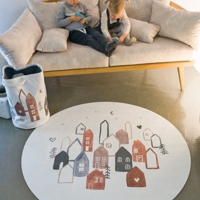 Tapete Redondo Ecológico CIDADE ESCANDINAVA