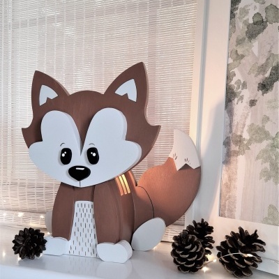 Candeeiro Raposa de Madeira Controlado por SMARTPHONE