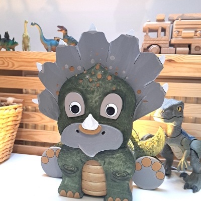 Candeeiro Dinossauro de Madeira Controlado por SMARTPHONE