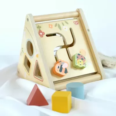 Caixa de Brinquedos Educativos Montessori 18–24 Meses em Madeira