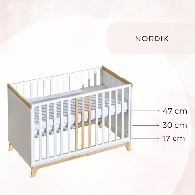 Berço Nordik 120 × 60 com Grades Extensíveis e Função Sofá