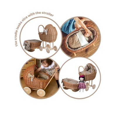 Berço Vime de BALANÇO para Bonecas