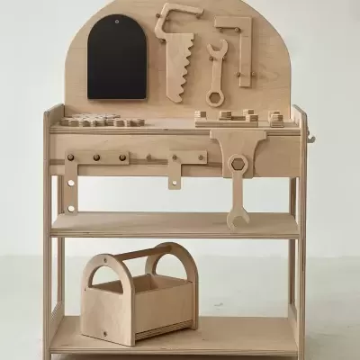 Bancada de Ferramentas Infantil em Madeira