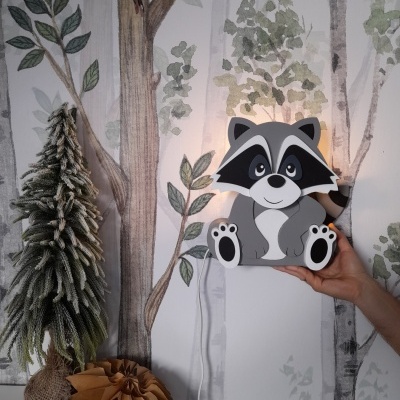 Candeeiro Guaxinim de Madeira Controlado por SMARTPHONE