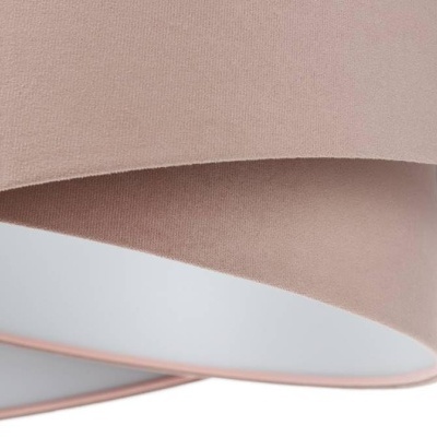 Cúpula dupla de abajur cor de rosa claro com interior branco