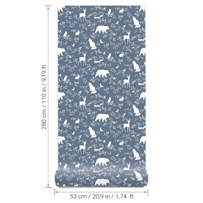 Papel de Parede Animais da Floresta AZUL