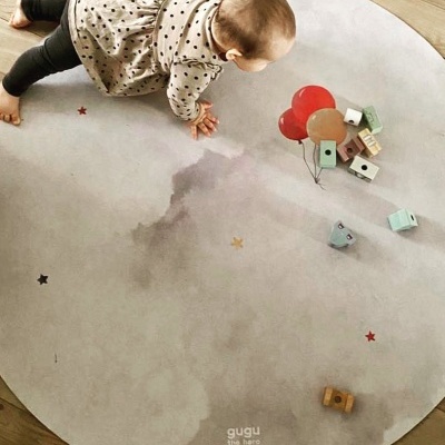 Tapete Redondo de Borracha Natural Balões PRIME