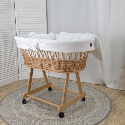 Cesta Moisés de Vime AMELIA com roupa de cama