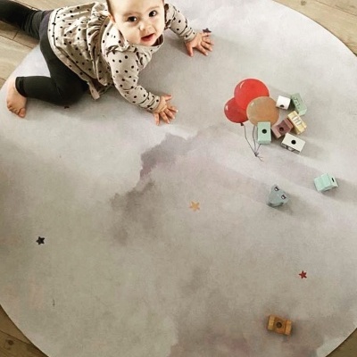 Tapete Redondo de Borracha Natural Balões PRIME