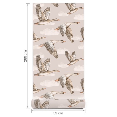 Papel de Parede Gansos BEGE