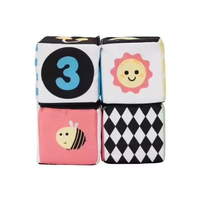 Blocos macios coloridos para crianças com números e desenhos