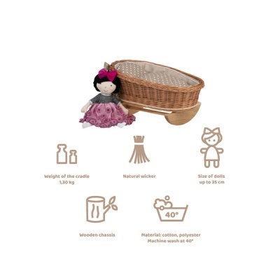 Berço Vime de BALANÇO para Bonecas