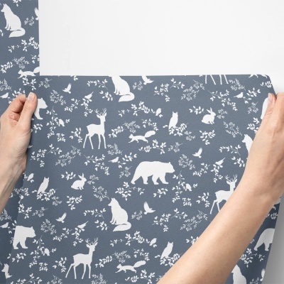 Papel de Parede Animais da Floresta AZUL