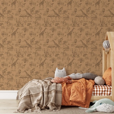 Papel de Parede Safari CASTANHO