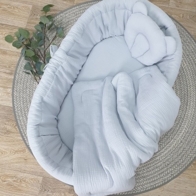 Cesta Moisés de Vime AMELIA com roupa de cama