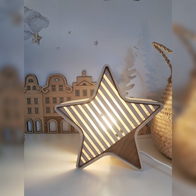 Luminária Estrela de Madeira Controlado por SMARTPHONE