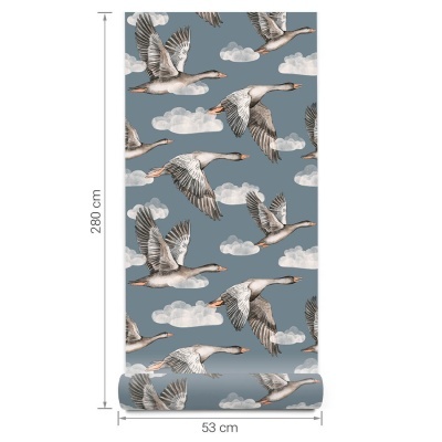 Papel de Parede Gansos AZUL