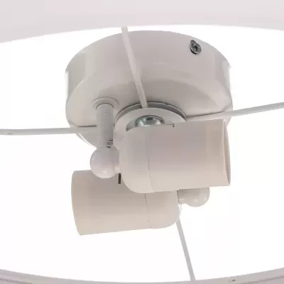 Luz LED branca com suporte redondo de teto e parte cilíndrica em metal branco