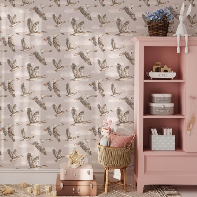 Papel de Parede Gansos BEGE