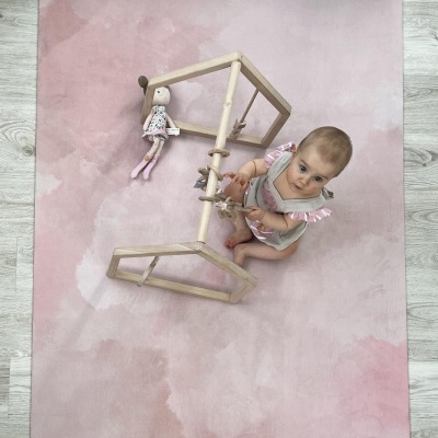 Tapete Grande de Brincar Nuvens Rosa PRIME