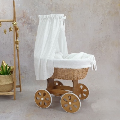 Cesta Moisés de Vime Natural SARA com Roupa de Cama