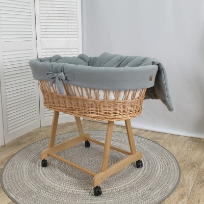 Cesta Moisés de Vime AMELIA com roupa de cama