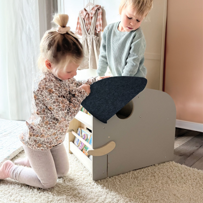 Caixa de Brinquedos ELEFANTE com Assento e Rodas