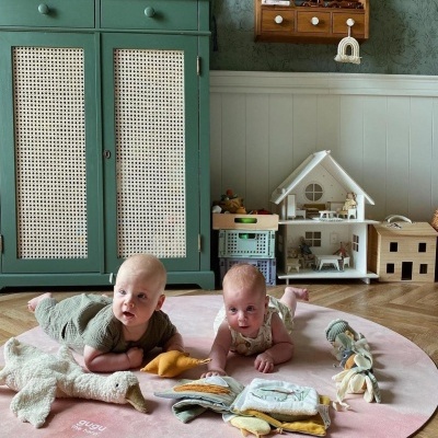 Tapete Grande de Brincar Nuvens Rosa PRIME