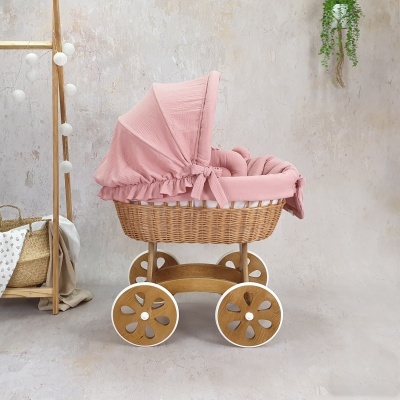 Cesta de Moisés ANNABELL de Vime NATURAL com Roupa de Berço