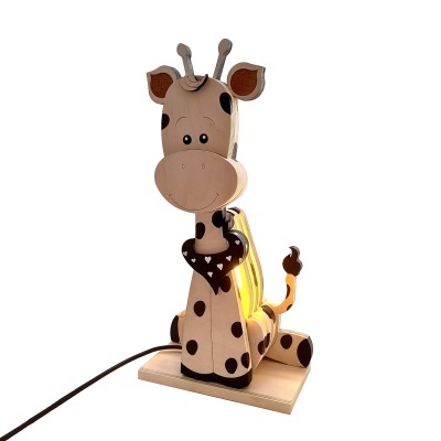 Candeeiro Girafa de Madeira Controlado por SMARTPHONE