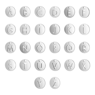 Medalha Letra Aço Inox Prateada