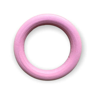 ARGOLA MADEIRA ROSA 7CM