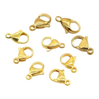 FECHO LAGOSTA EM AÇO INOX DOURADO