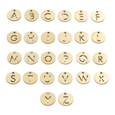 Medalha Letra Aço Inox Dourada