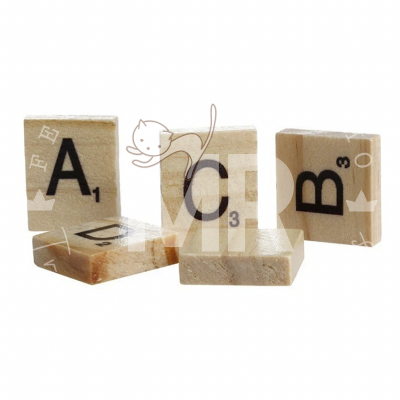 Aplique de madeira Scrabble