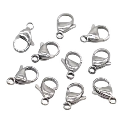 FECHO LAGOSTA EM AÇO INOX PRATEADO