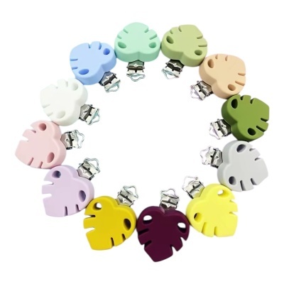 MOLA PRENDE CHUPETA SILICONE FOLHA