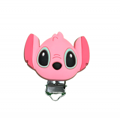 MOLA PRENDE CHUPETA SILICONE STITCH ROSA