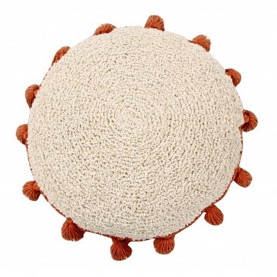 Almofada Circle com borlas terracota