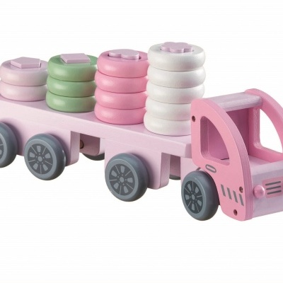 Camião com peças empilháveis - Pink