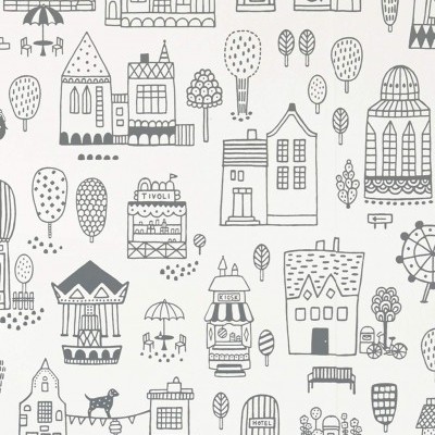 Papel de parede Small Town - 3 cores disponíveis