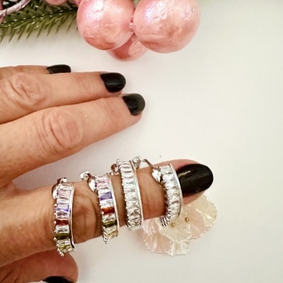 Argolas  prateadas #26*