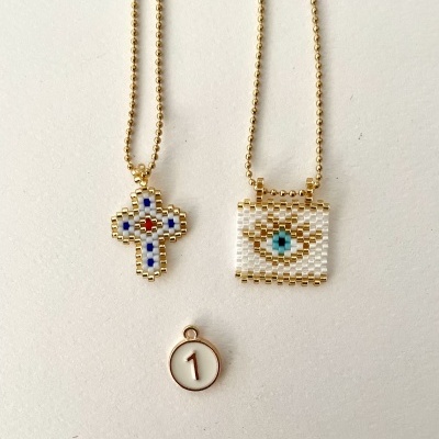 Colares Escapulário com missangas japonesas #10