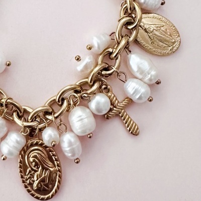 Pulseira Santos e Pérolas