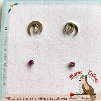 Conjunto 2 pares de brincos - aço #24