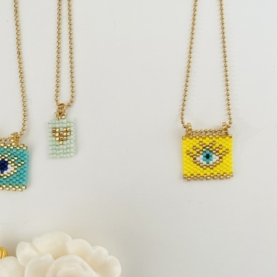 Colares Escapulário com missangas japonesas #37