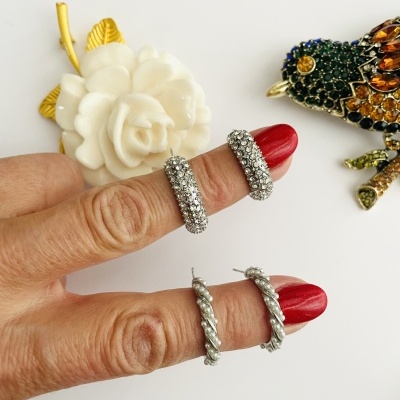 Argolas  prateadas #130*