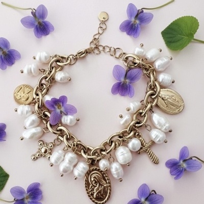 Pulseira Santos e Pérolas