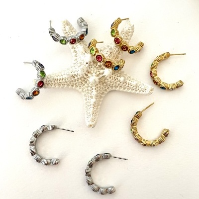 Argolas douradas e prateadas #25*